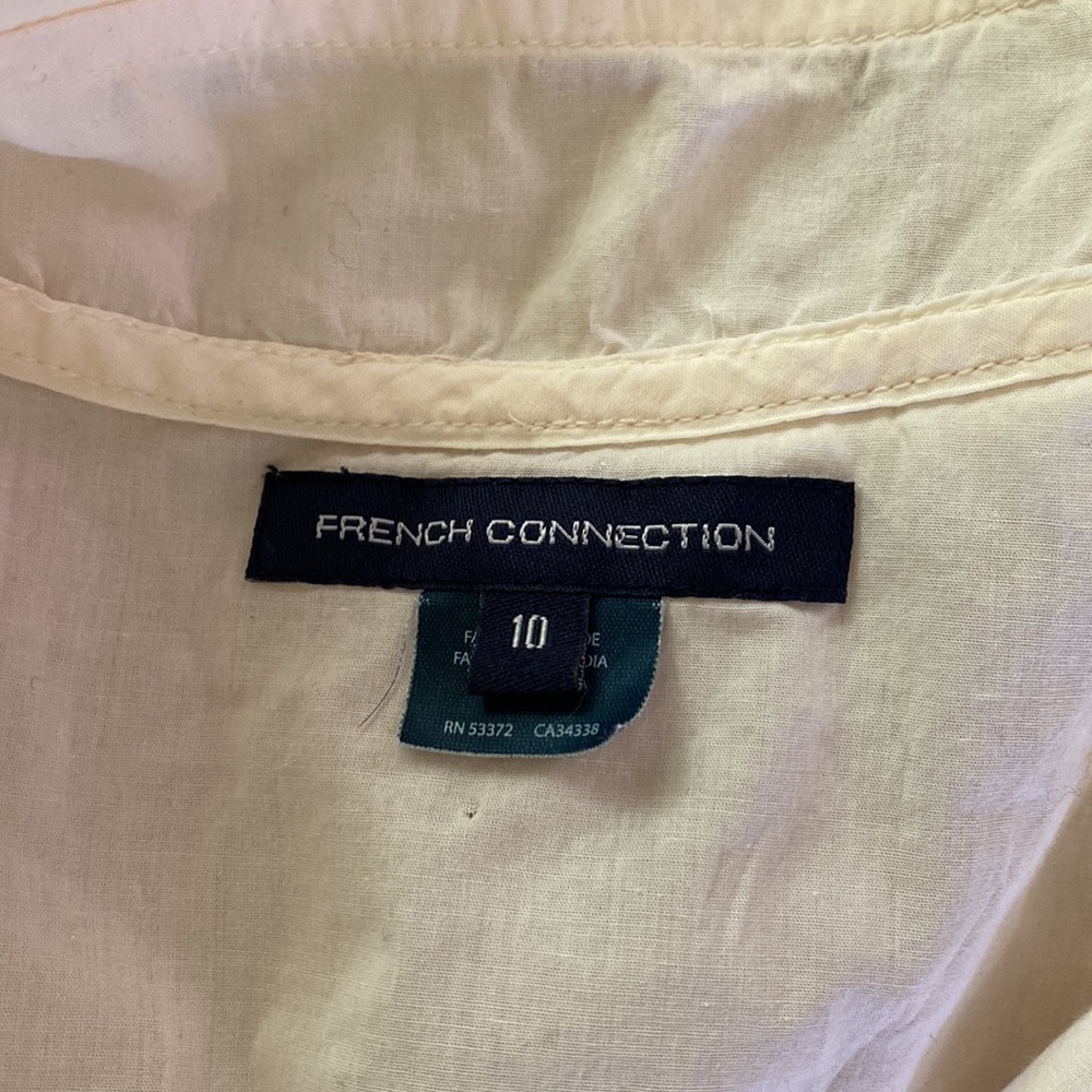 French Connection Ivory Blouse with Ruffles - Picture 6 of 7